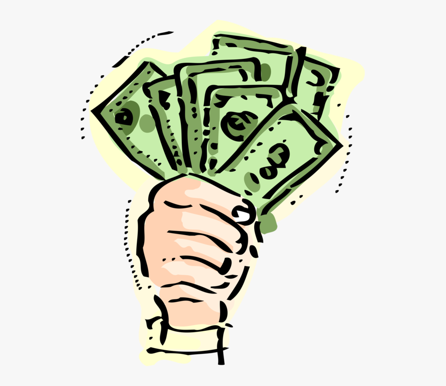 Hand Holds Fistful Of - Illustration, Transparent Clipart