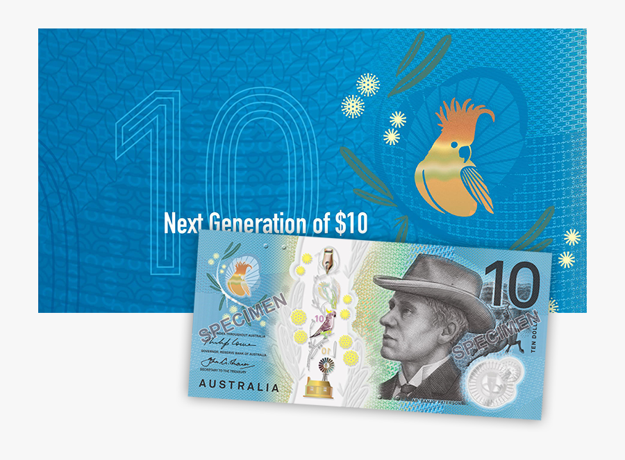 Transparent 10 Dollar Bill Clipart - New 10 Dollar Note Australia 2017, Transparent Clipart