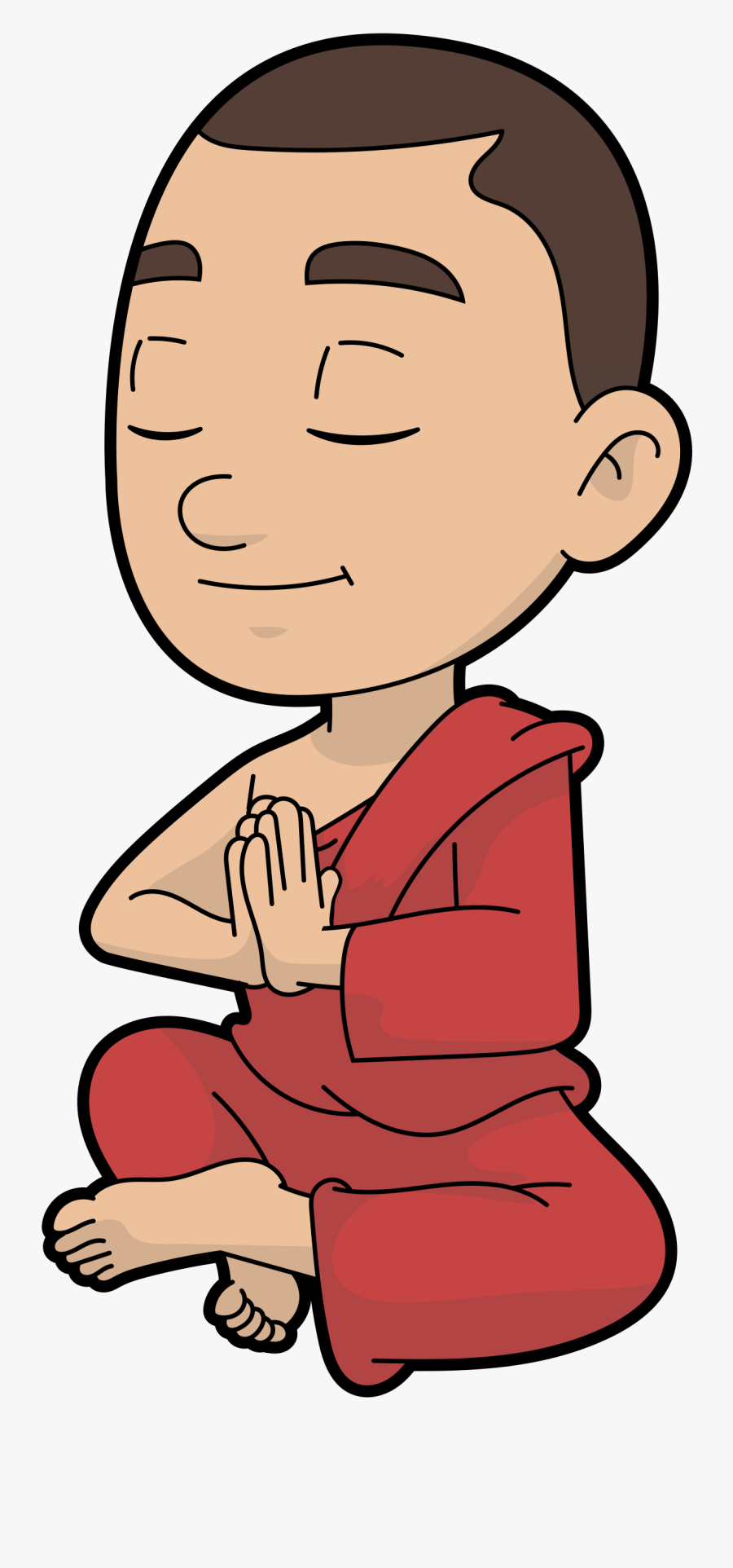 Clip Art File Buddhist In Meditation - Cartoon Buddhist Monk, Transparent Clipart