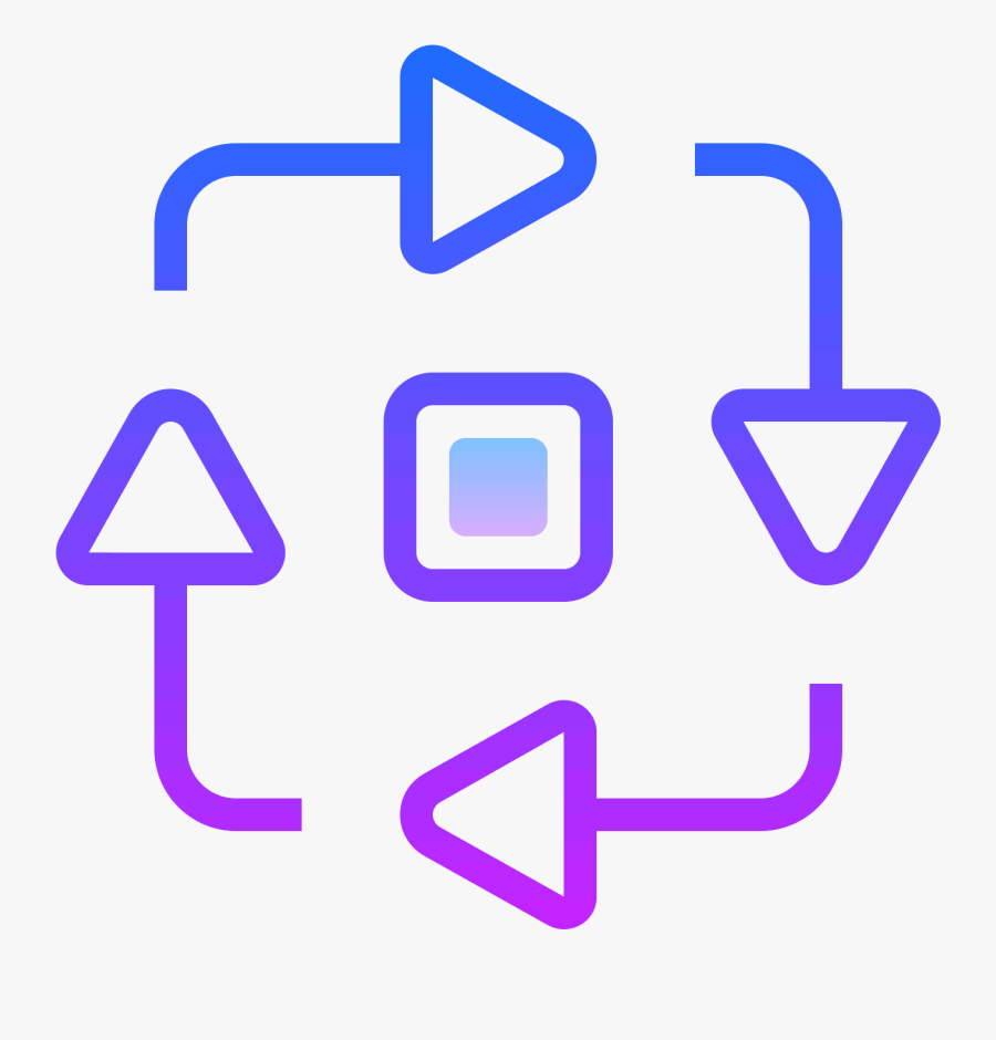 This Icon Is Just 4 Arrow With Long Tails Forming A - Process Icon, Transparent Clipart