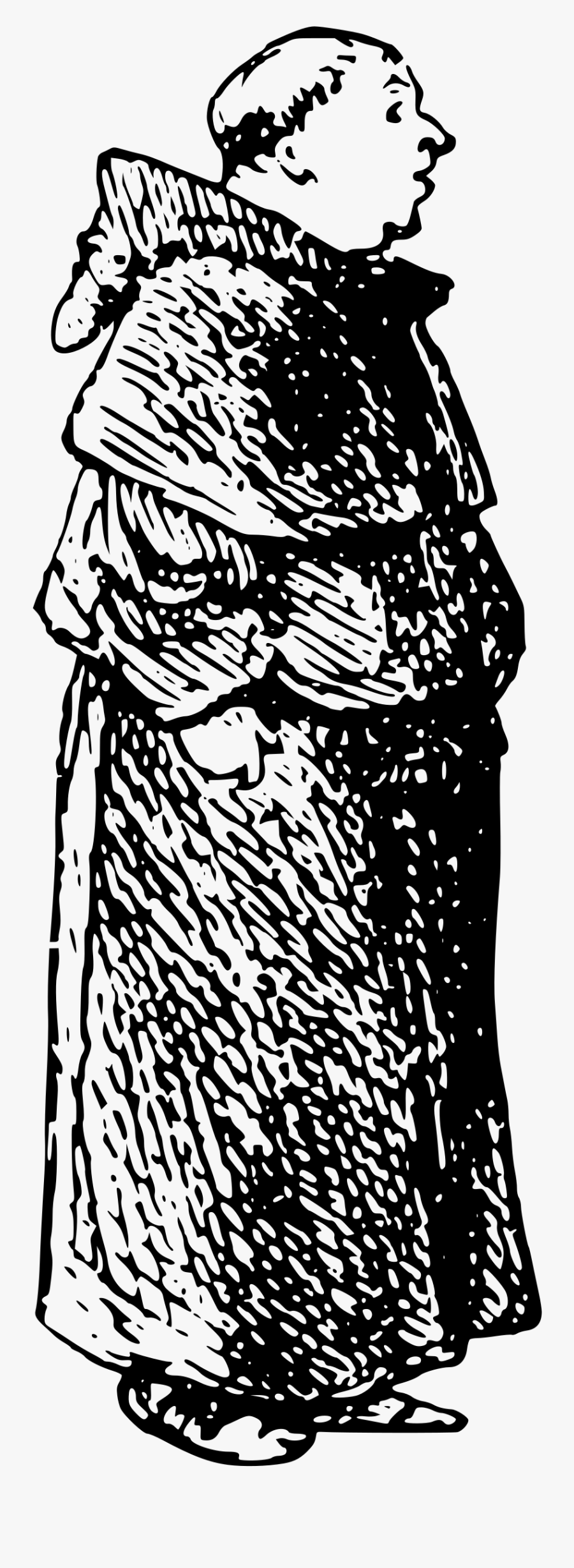Transparent Monk Png - Monk Black And White Clipart, Transparent Clipart