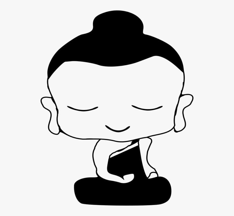Buddhism Computer Icons Bhikkhu Buddhist Temple Dharma - Monk Black And White, Transparent Clipart