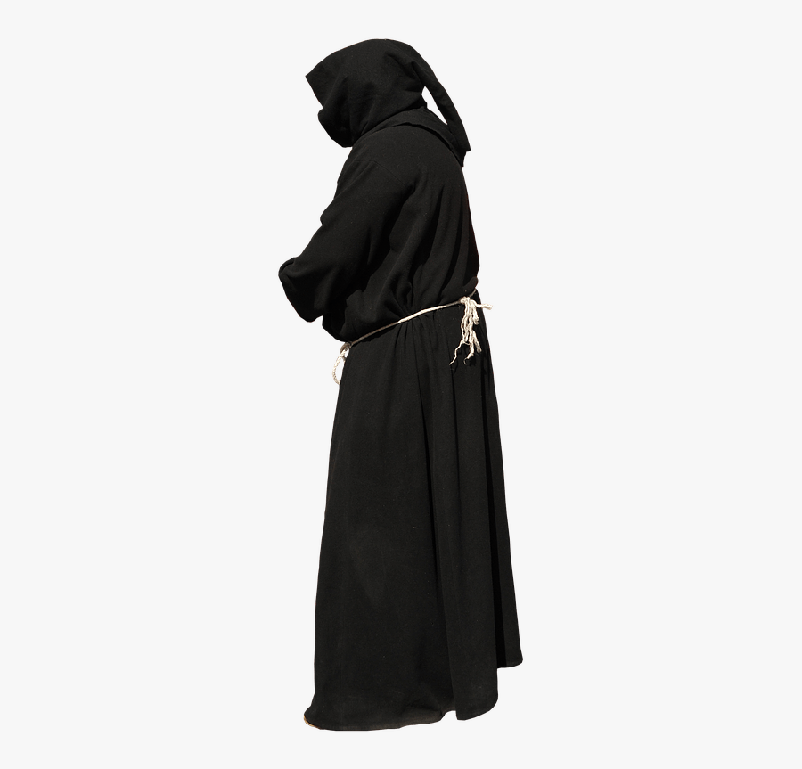 Monk Back View Black Gown - Transparency, Transparent Clipart