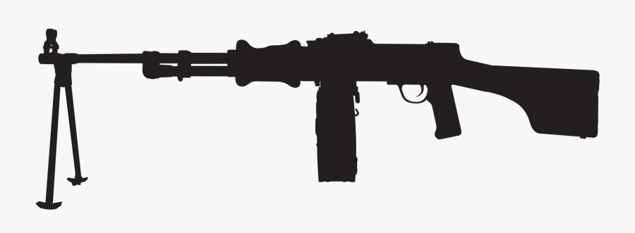 Rpd Silhouette - Machine Gun Silhouette Png, Transparent Clipart