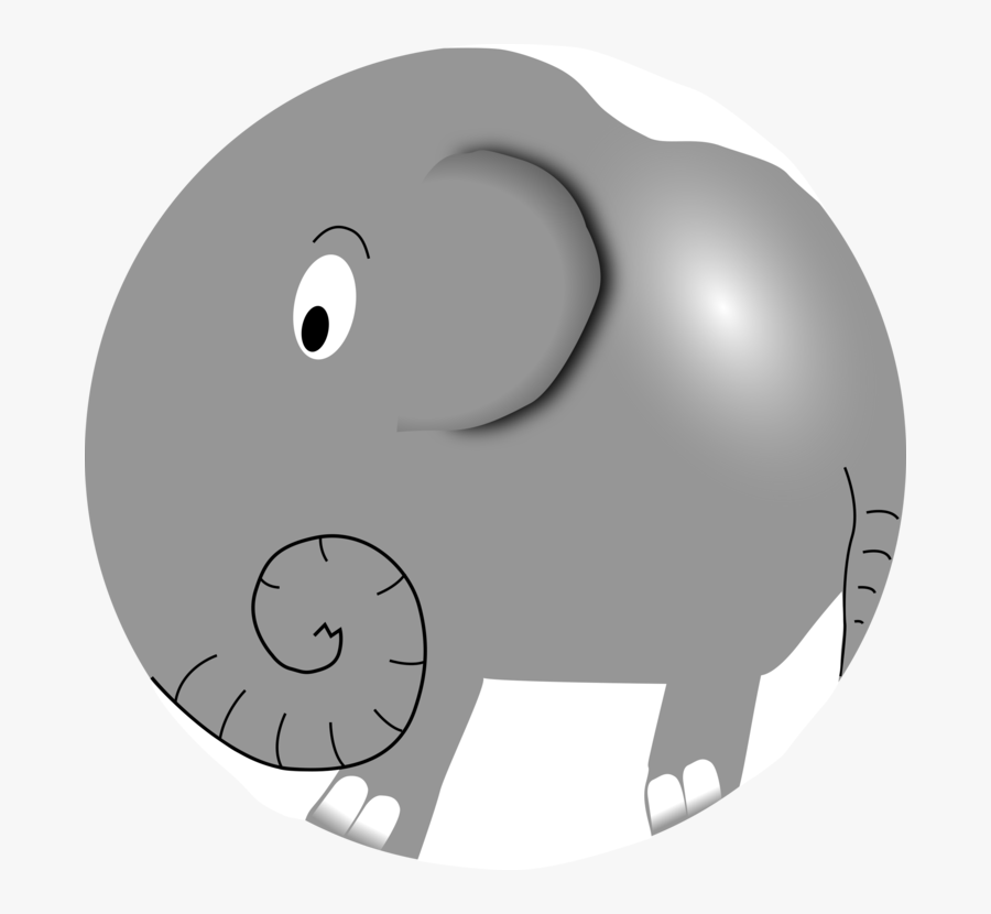 Head,indian Elephant,pig - Elephant Cartoon, Transparent Clipart