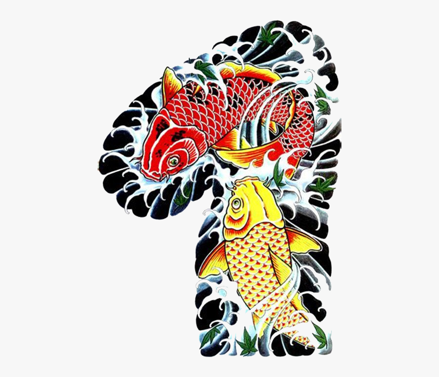 Koi Tattoo Flash Body Piercing Irezumi Pisces Clipart - Fish Koi Japan Design, Transparent Clipart