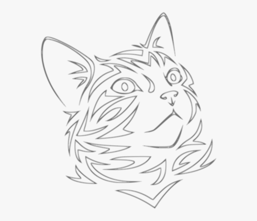 Monochrome Breed - Tribal Kitty, Transparent Clipart