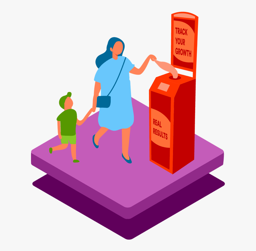 Shoppers Viewing Wellness Billboard - Illustration, Transparent Clipart