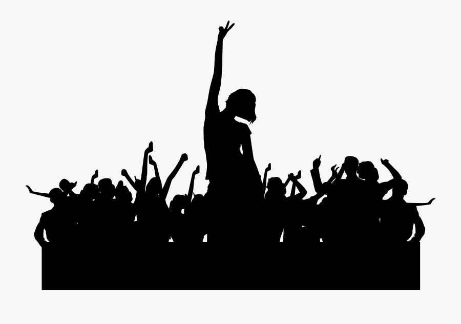 Clipart Party People - Crowd Of People Silhouette, Transparent Clipart