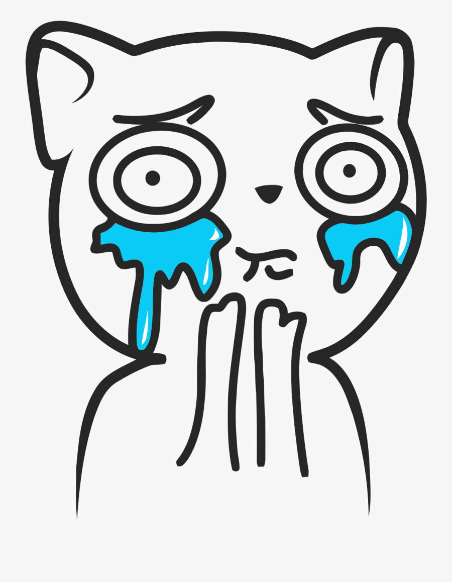 Crying Face Meme Png Picture Black And White - Crying Meme Face Cute, Transparent Clipart