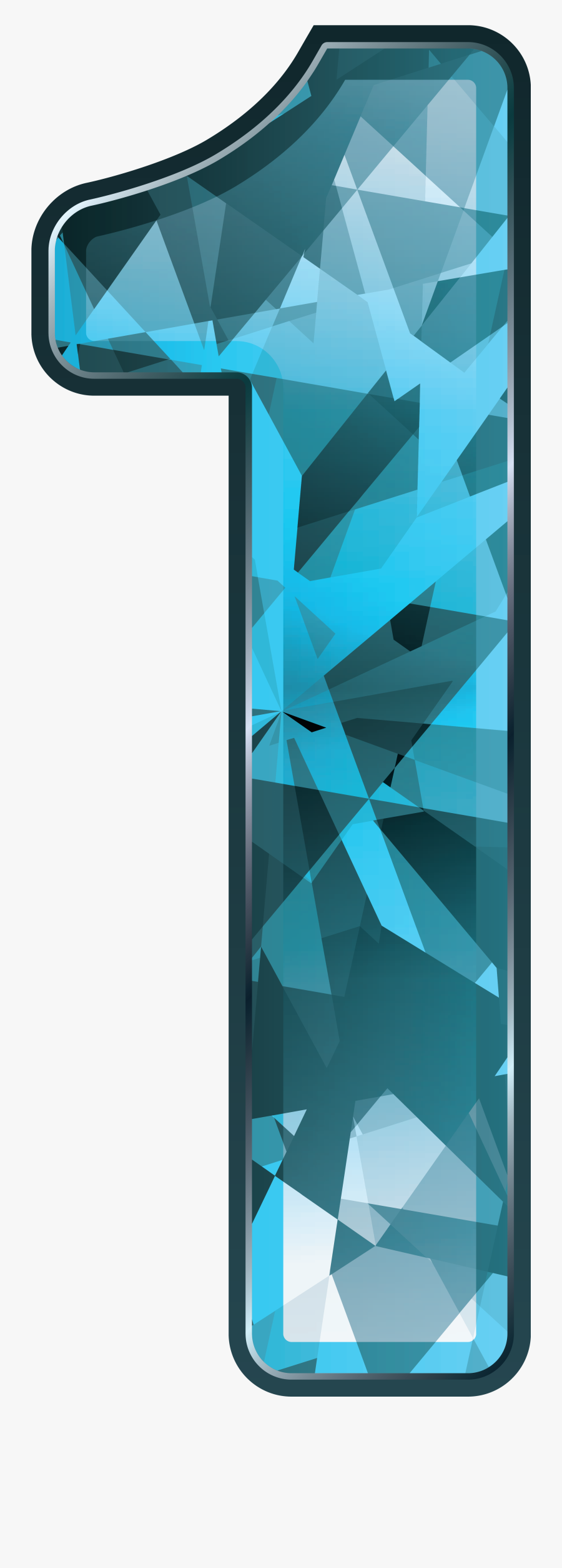Blue Number One, Transparent Clipart