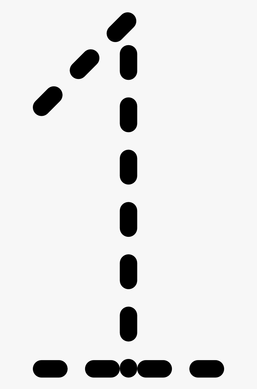 Tracing Of Number 1, Transparent Clipart