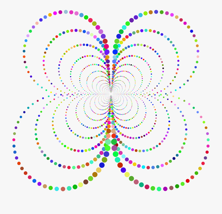 Prismatic Abstract Circles Butterfly No Background, Transparent Clipart