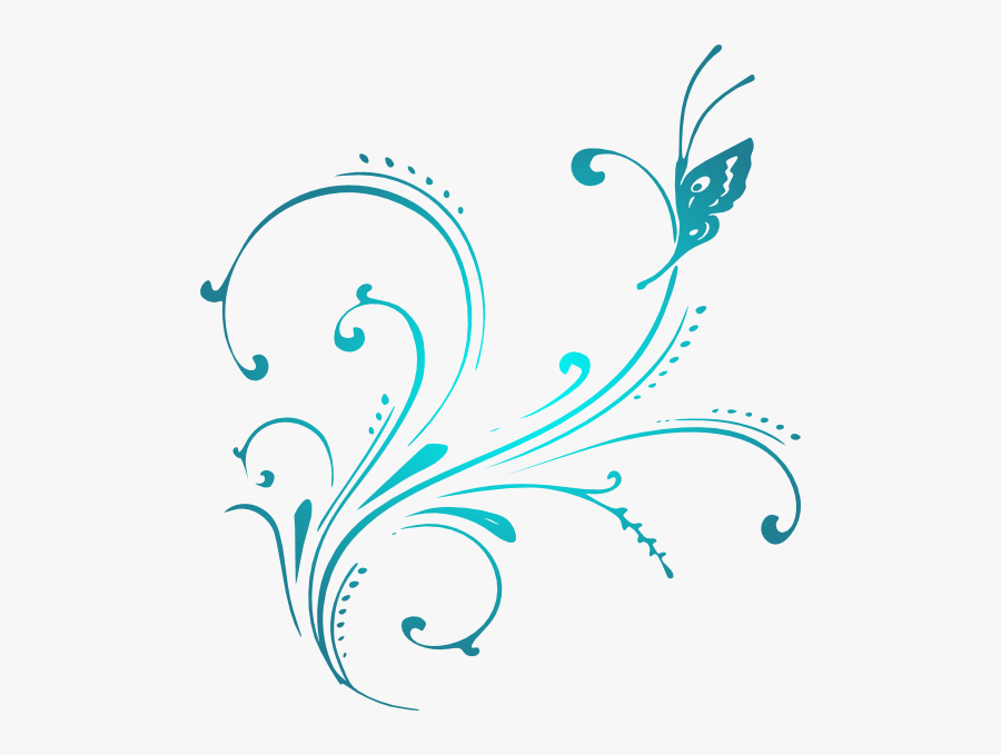 Scroll Clipart Vector - Butterfly Scroll Clipart, Transparent Clipart