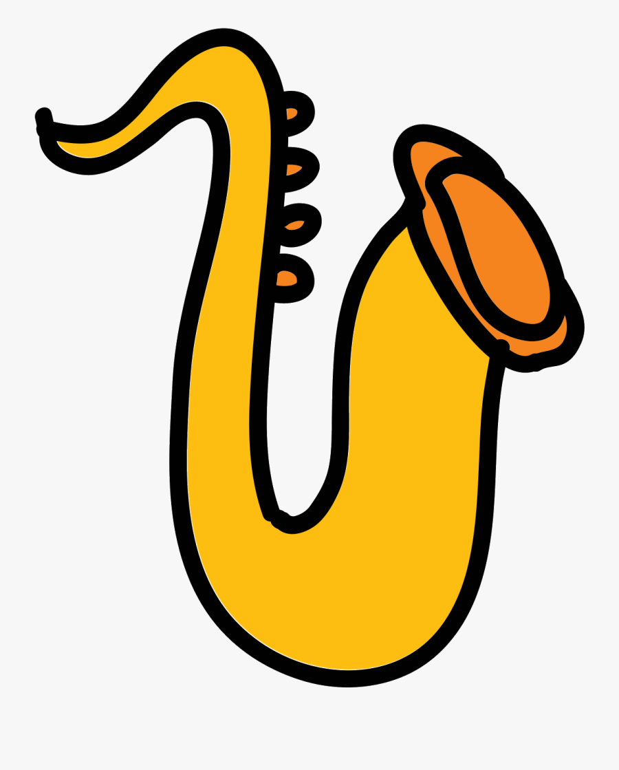 Clip Art Cartoon Saxophone Pictures - Cartoon Drawing Of Saxophone, Transparent Clipart