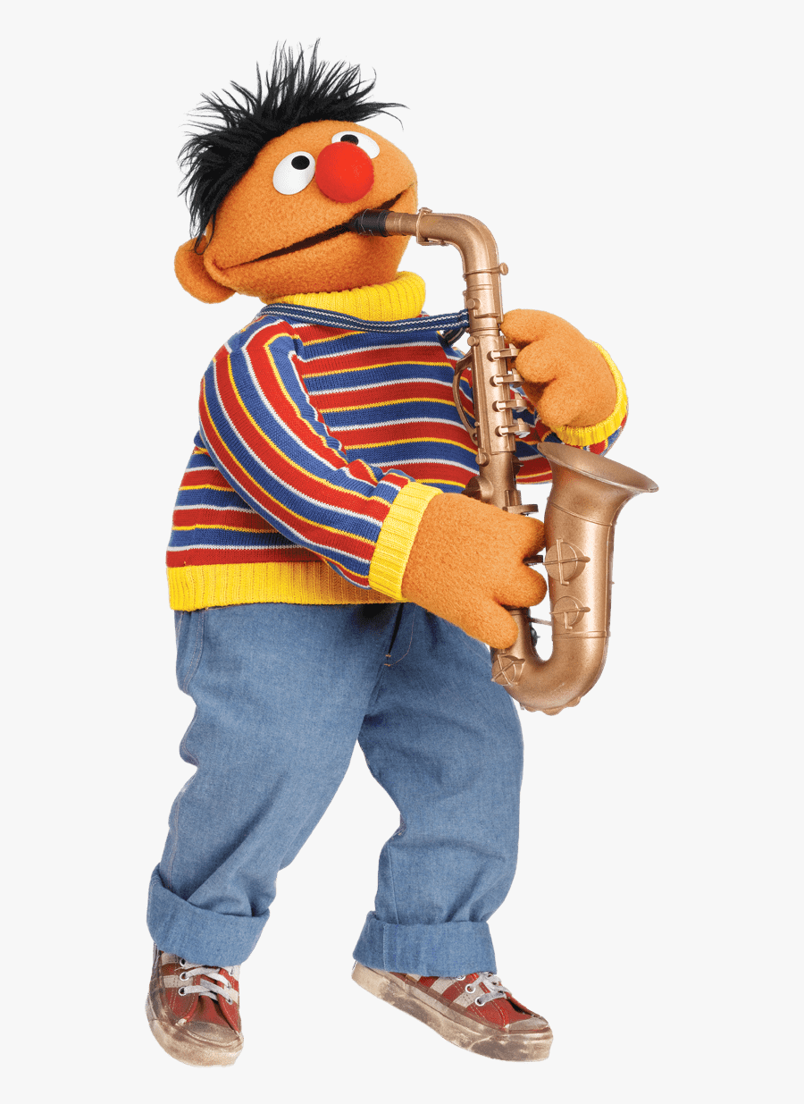 Ernie Saxophone Sesame Street, Transparent Clipart