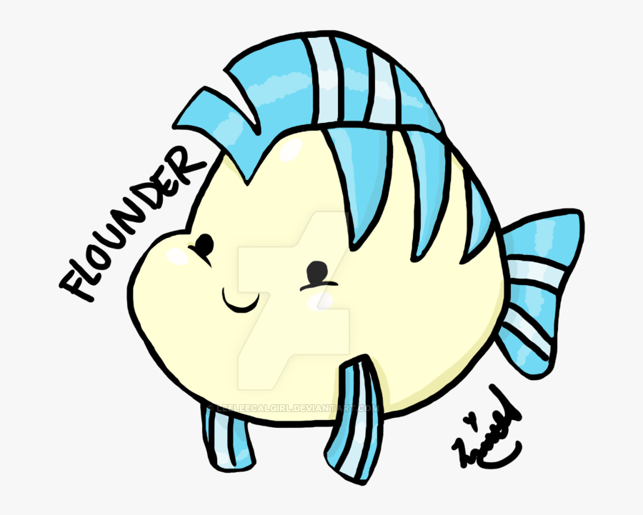 Cartoon,line,line Art,clip - Cute Drawing Of Flounder, Transparent Clipart
