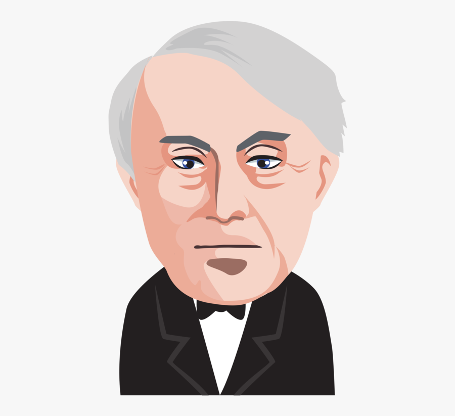 Hairstyle,art,facial Hair - Thomas Alva Edison Png, Transparent Clipart