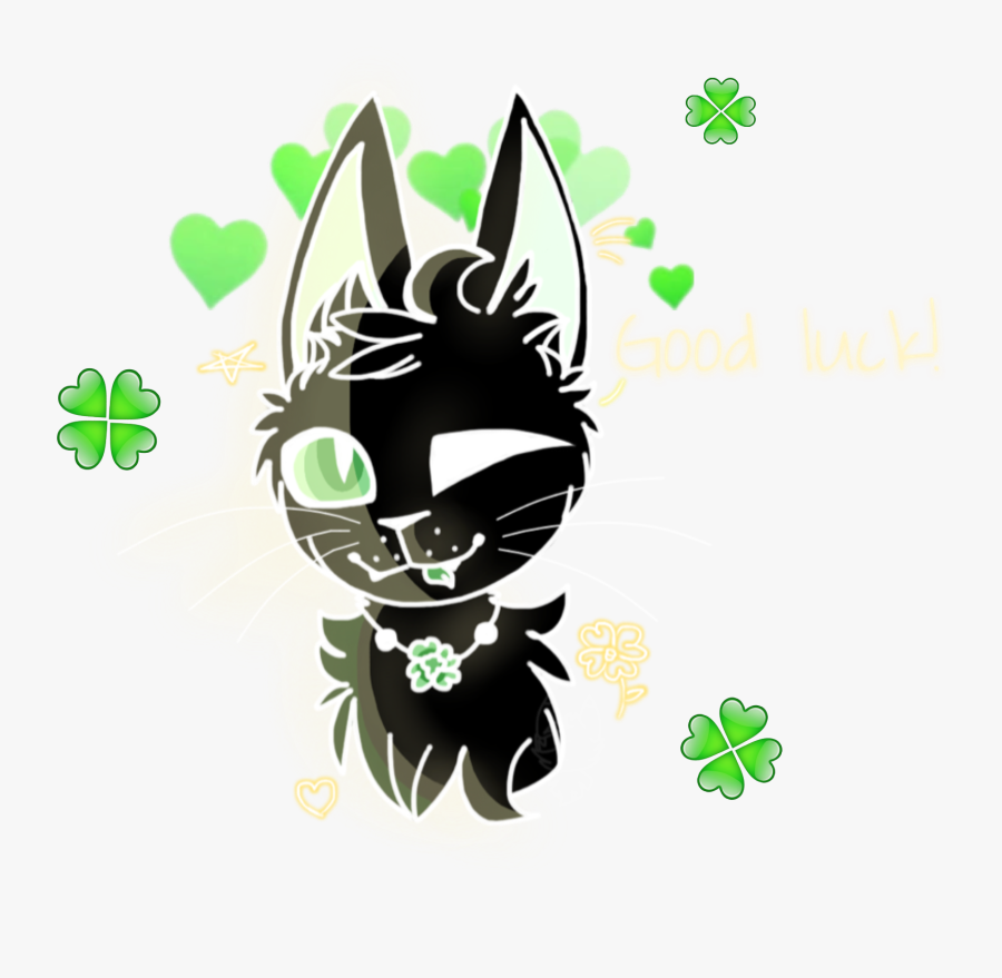 Scgoodluck Goodluck Cat Blackcat Clover Lucky Charm - Cartoon, Transparent Clipart