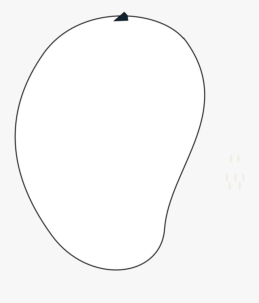 Mango Fruit Black White - Circle, Transparent Clipart