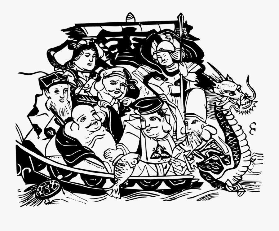 Free Seven Lucky Gods - Japanese Lucky Gods Tattoo, Transparent Clipart