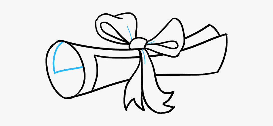 Drawing Scrolls Ribbon Transparent Png Clipart Free - Colouring Page Of Graduation Cap, Transparent Clipart