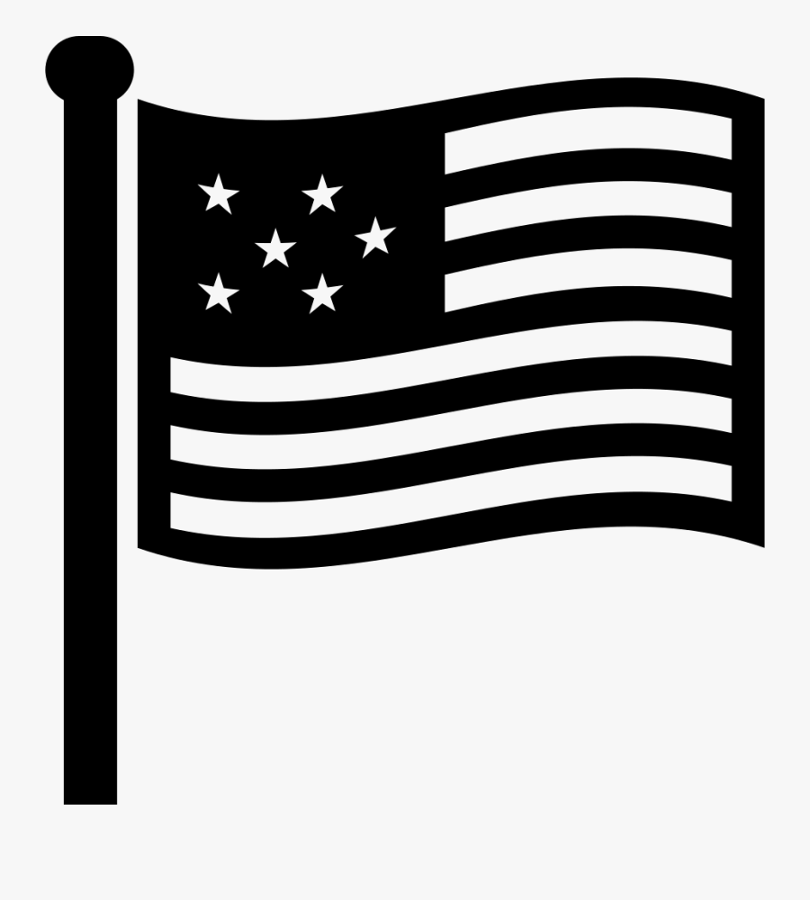 Transparent United States Clipart Black And White - Small American Flag In Black And White, Transparent Clipart