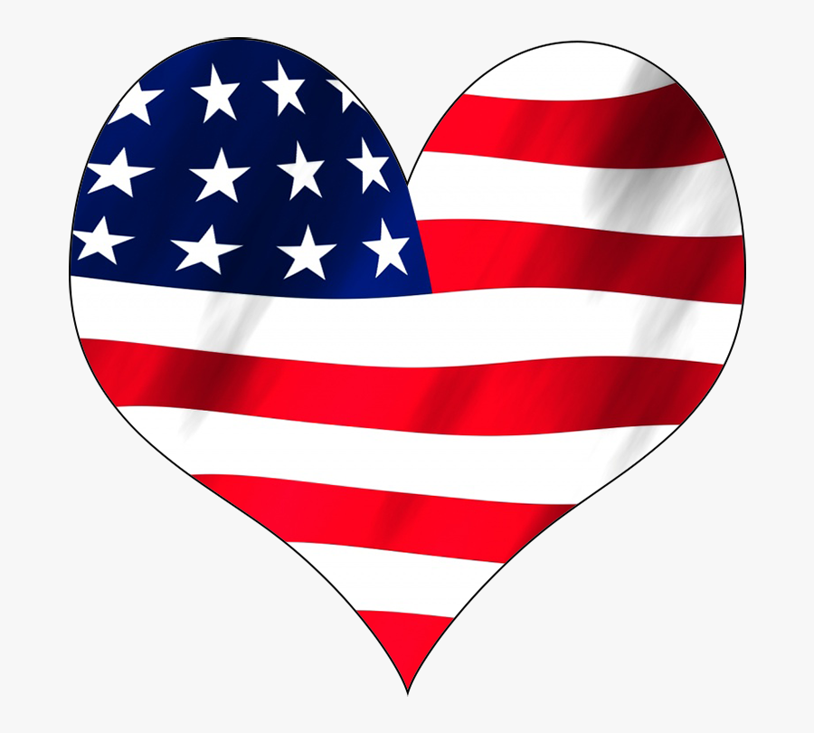 Usa Flag In A Heart - Stars And Stripes T Shirt Mens, Transparent Clipart