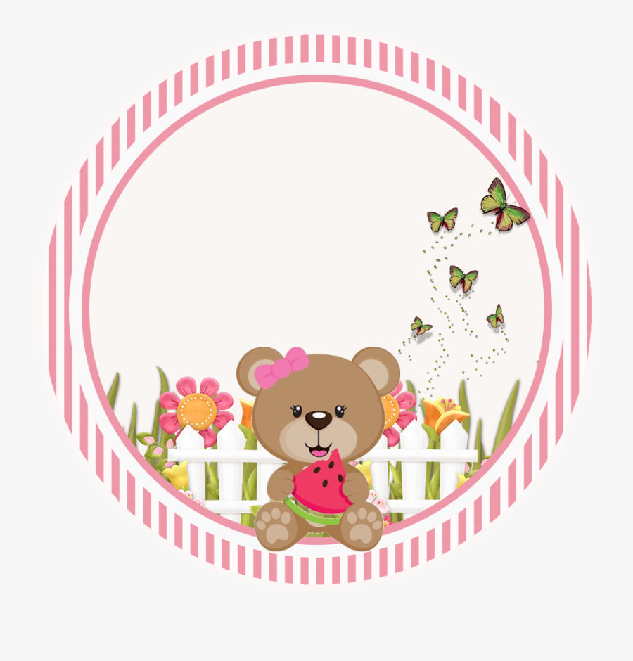 Girly Bear Eating Watermelon Toppers Or Free Printable - El Armario Del Bebe Logo, Transparent Clipart