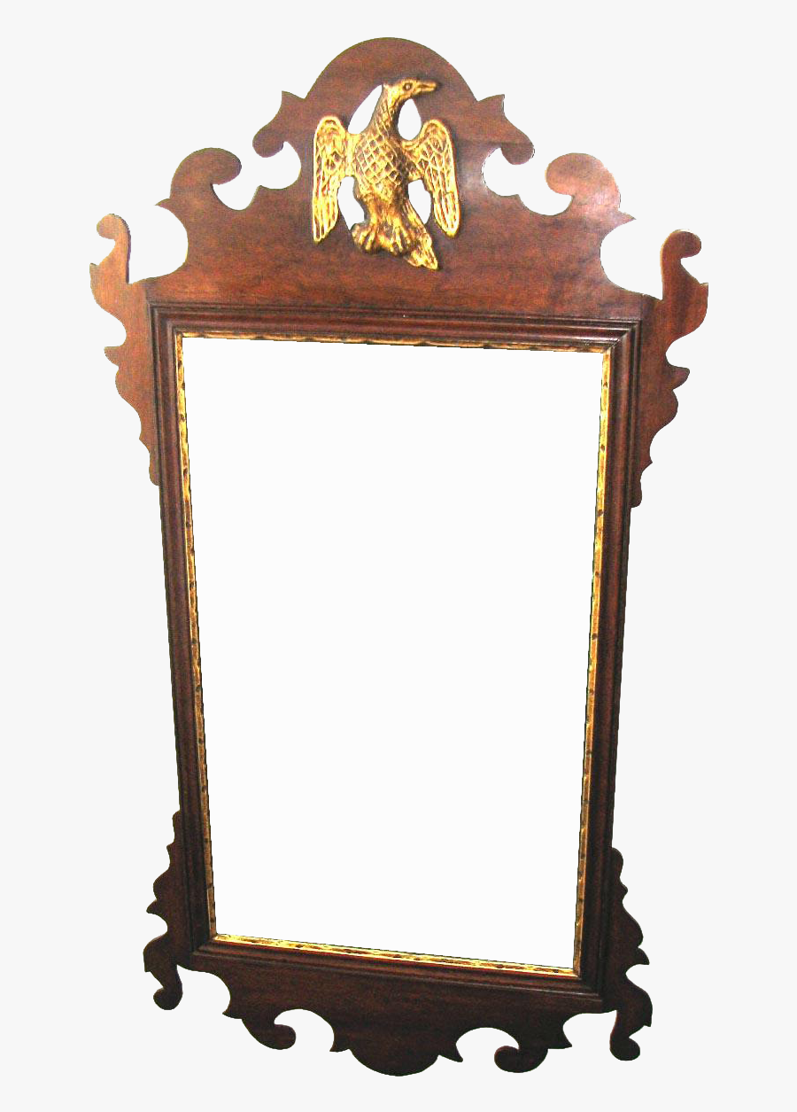 American Chippendale Mahogany Scroll Frame Mirror Jpg - Picture Frame, Transparent Clipart