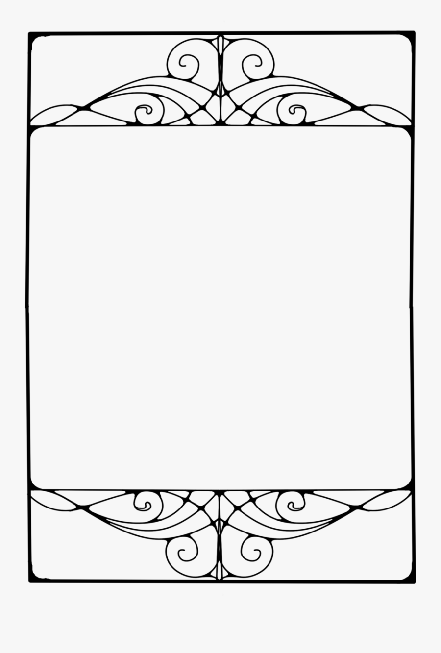 Transparent Line Dividers Png - Frame Art Nouveau Png, Transparent Clipart