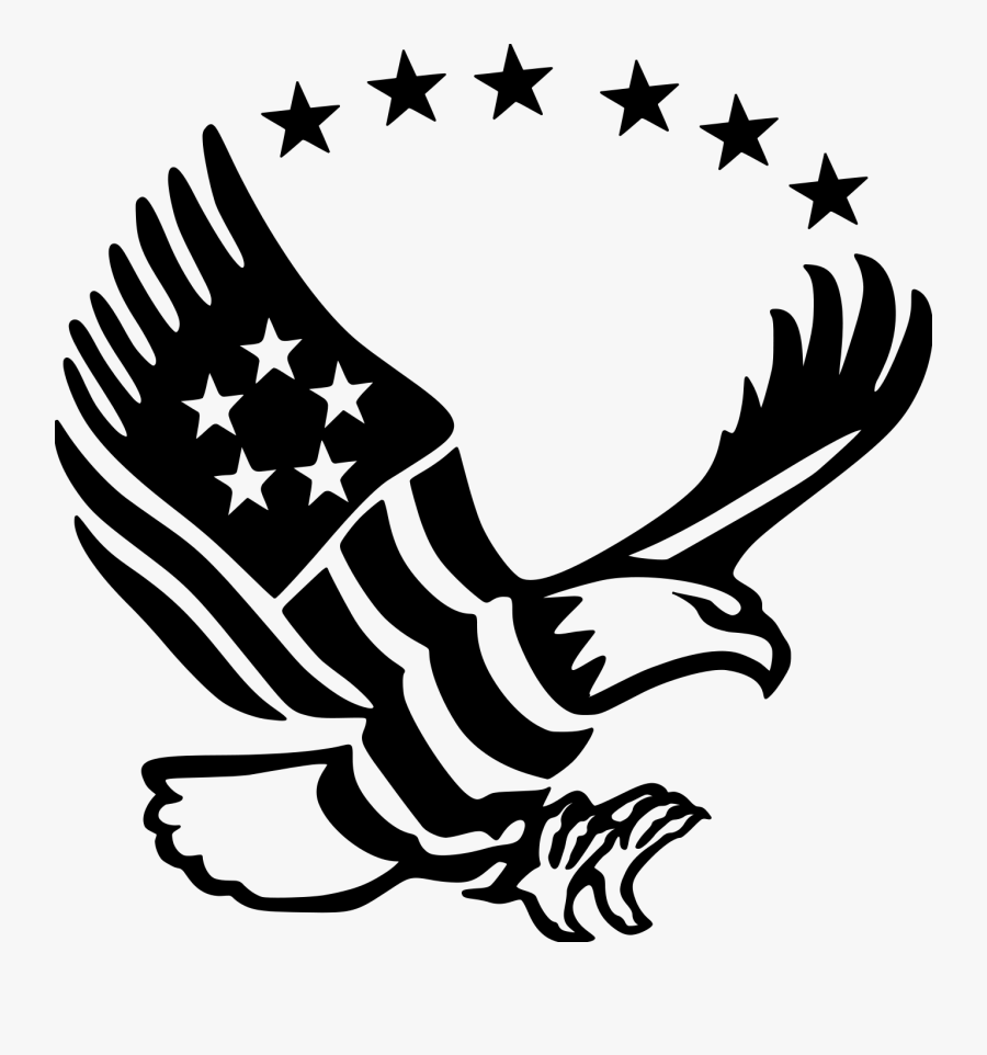 Eagle Flag Png Black And White, Transparent Clipart