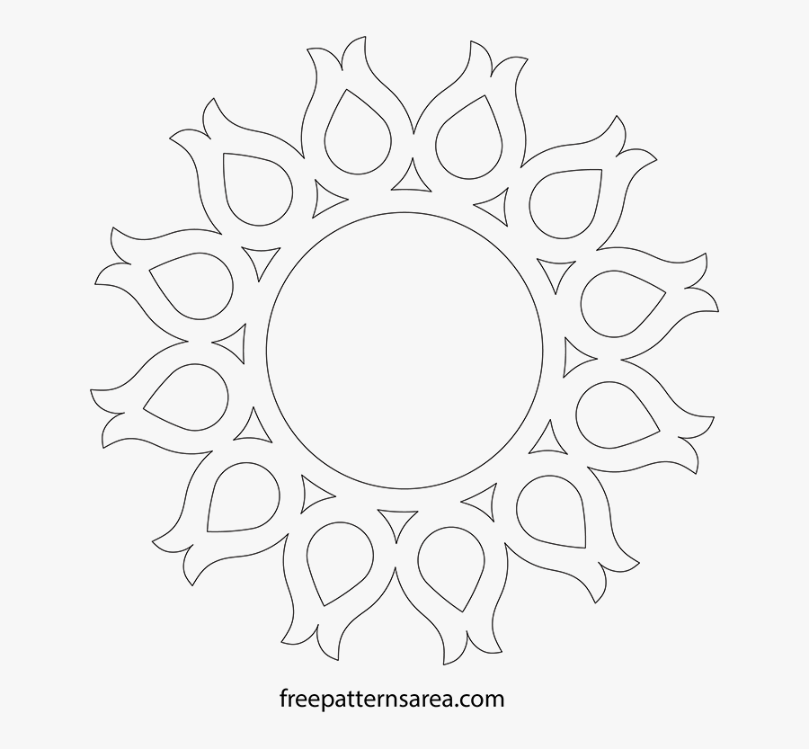 Round Wall Frame Scroll Saw Pdf Cutting File - Round Cutting Wall Design, Transparent Clipart