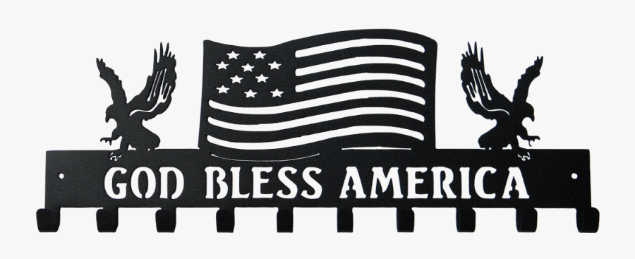 God Bless America Medal Holder - God Bless America Black And White, Transparent Clipart