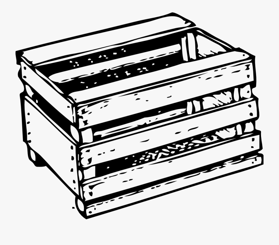 Bushel Tomato Crate Svg Clip Arts - Black And White Crate, Transparent Clipart