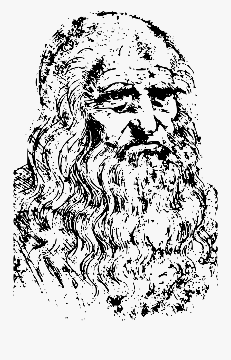 Leonardo Da Vinci Self-portrait Outline - Leonard De Vinci Png, Transparent Clipart