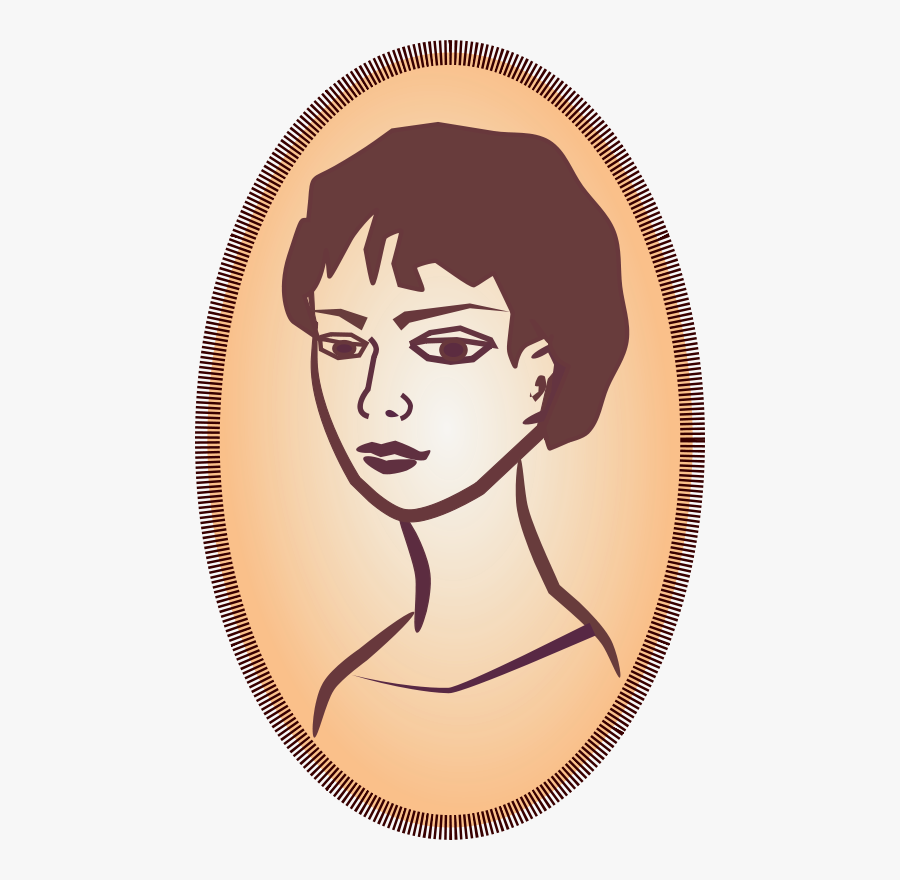 Free Clipart - Woman& - Retrato Oval Para Desenhar, Transparent Clipart