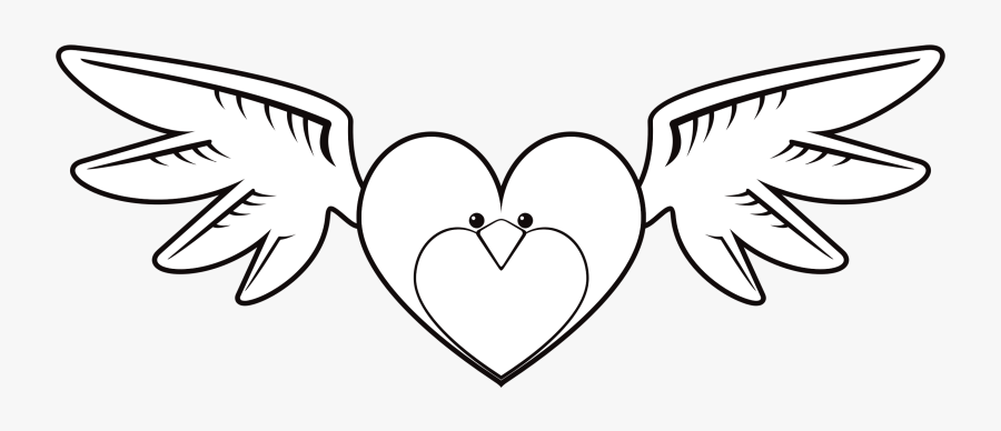 Clipart Face Big Bird - Bird With Heart, Transparent Clipart
