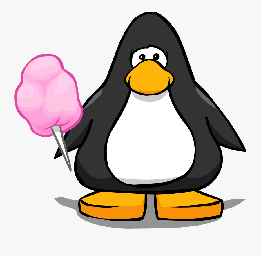 Pink Cotton Candy From A Player Card - Penguin With A Top Hat, Transparent Clipart