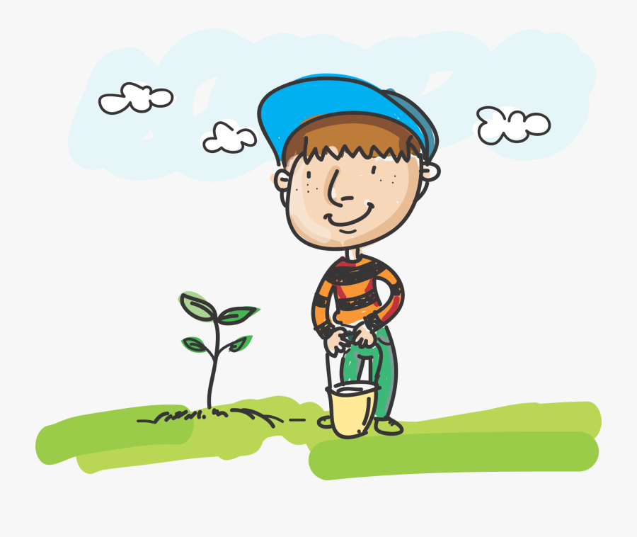 How To Gardening With - Plant Tree Cartoon Png, Transparent Clipart