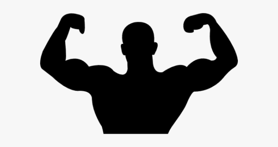 Muscle Man Clipart - Silhouette Muscle Man Vector, Transparent Clipart