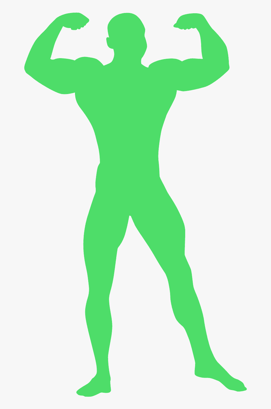 Blue Muscle Man Silhouette, Transparent Clipart