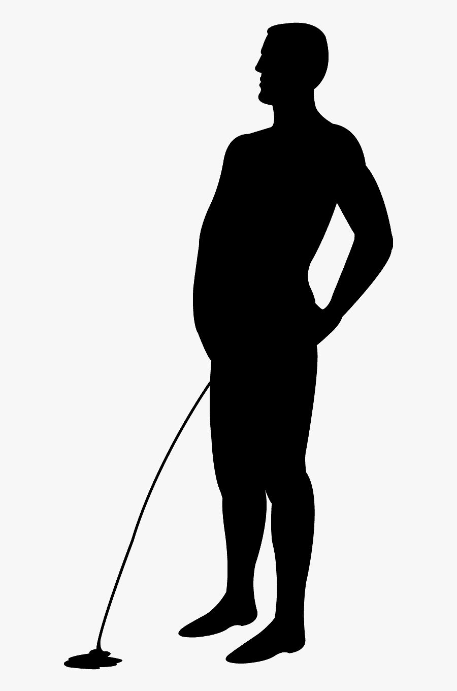 Man Peeing Silhouette, Transparent Clipart