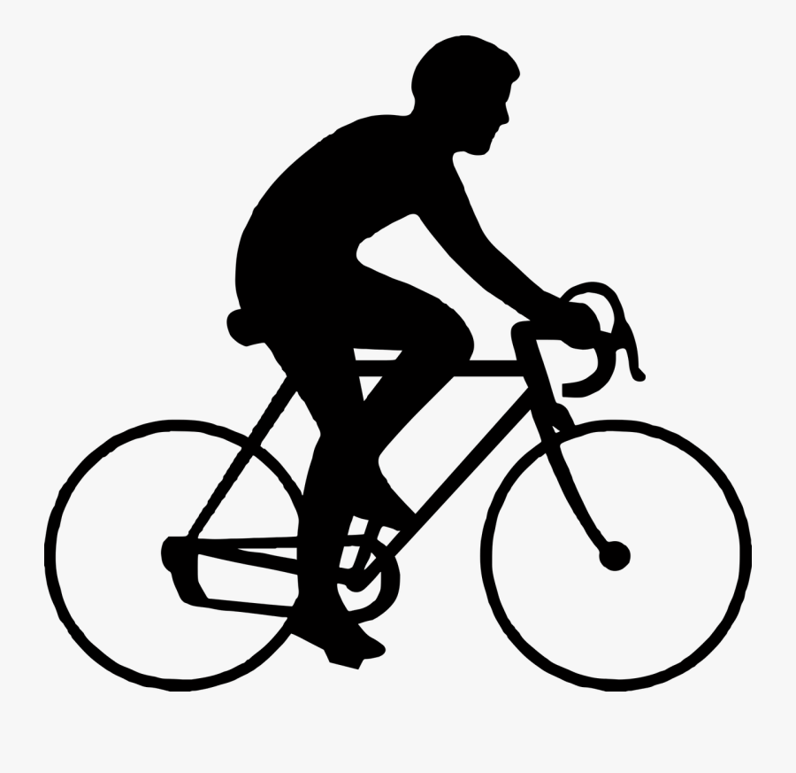 Bicycle Man Riding Sport Guy Png Image - Simple Line Drawing Bike, Transparent Clipart