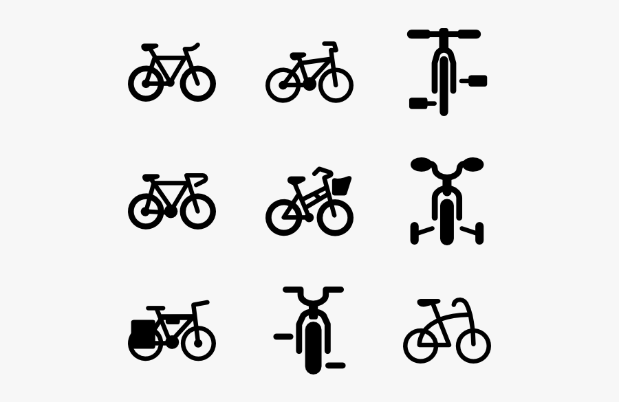 Bicycle Icons, Transparent Clipart