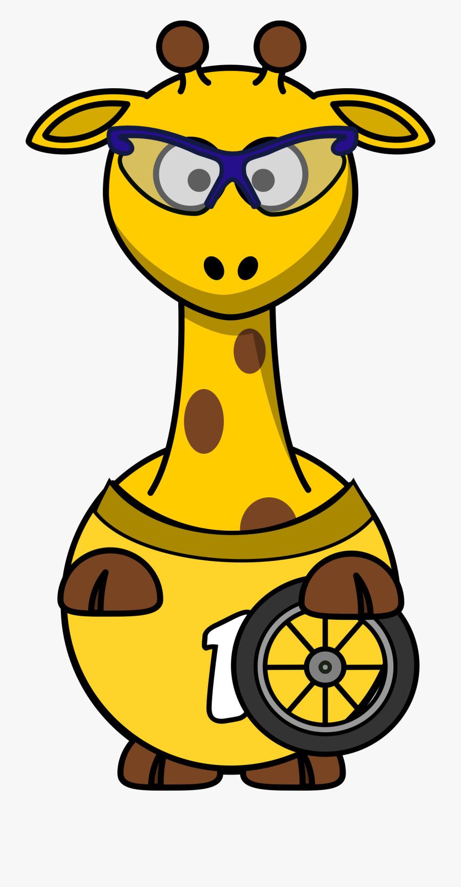 Giraffe Cyclist Clip Arts - Cartoon Giraffe, Transparent Clipart
