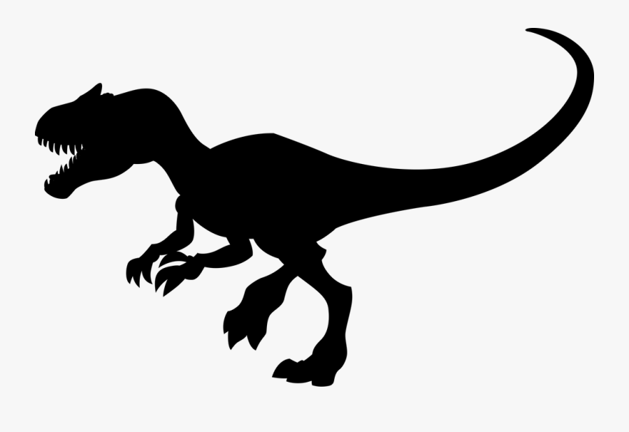 Velociraptor Clip Art Tyrannosaurus Silhouette Character - Vélociraptor Silhouette, Transparent Clipart