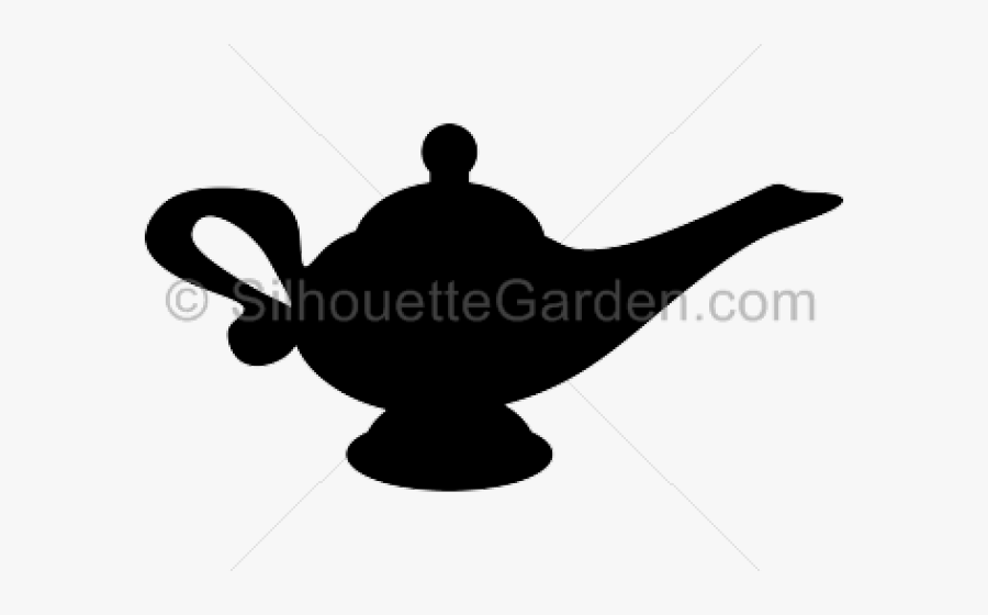 Transparent Lamp Clipart - Genie Lamp Silhouette Png, Transparent Clipart