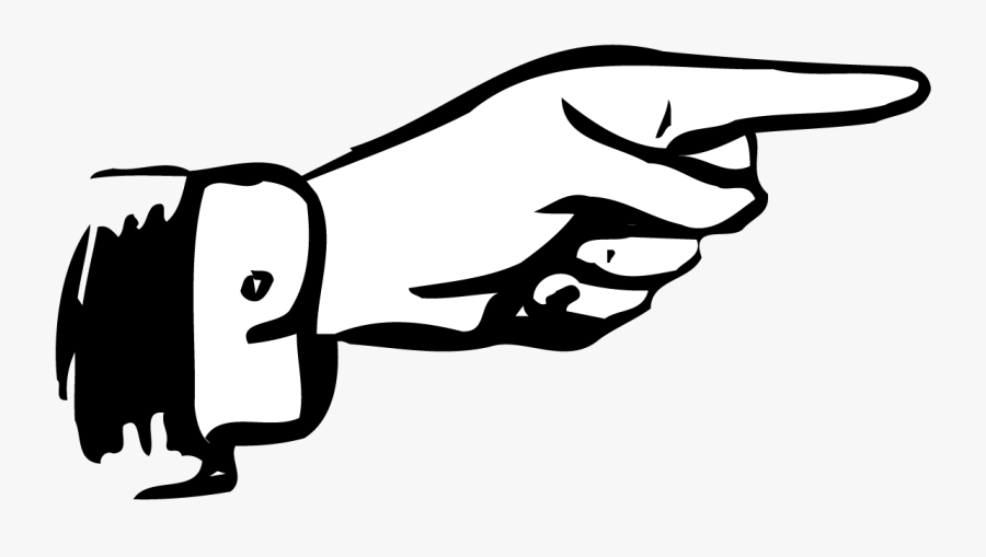 Hand Pointing Right - Clipart Black And White Hand Pointing, Transparent Clipart