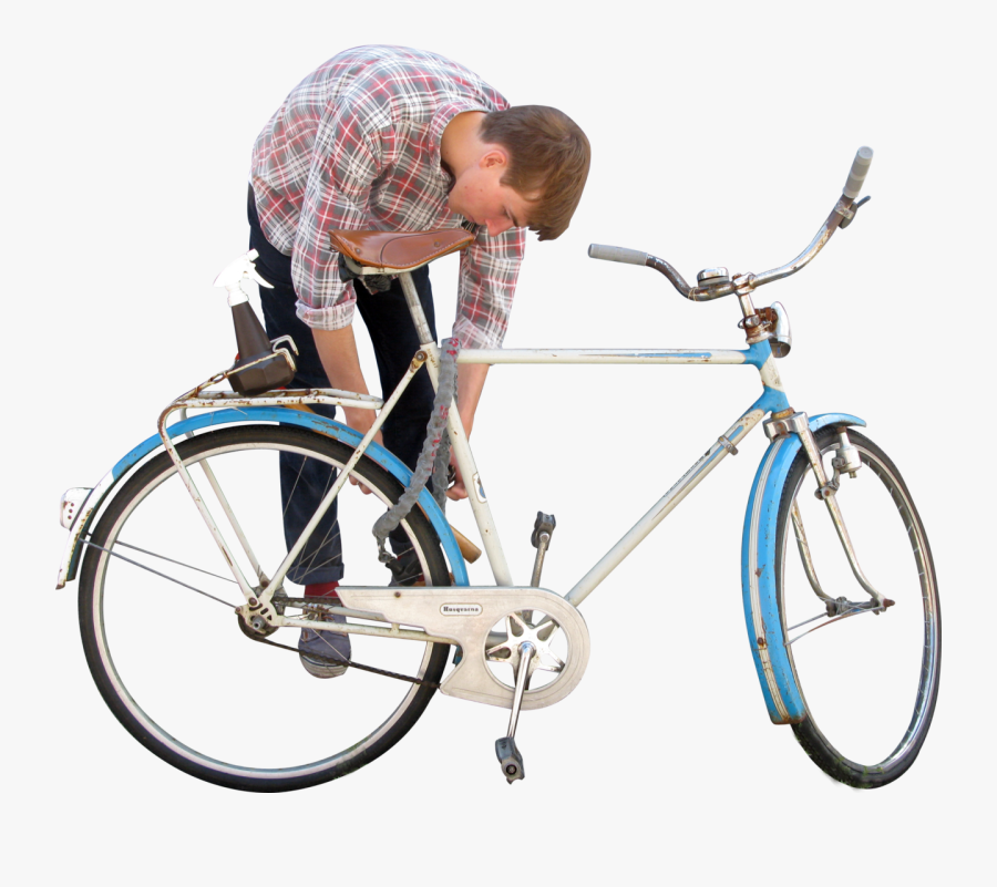 Person With Bike Png, Transparent Clipart